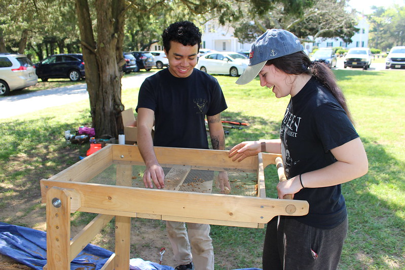Students using a screen.